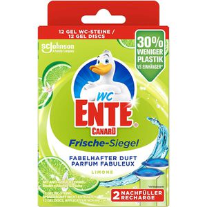 WC-Ente WC-Duftspüler Frische Siegel Limone, Klebesiegel mit Gel, Nachfüller, 2 Stück