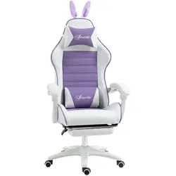 GAMING Stuhl Ergonomischer Gamer Stuhl mit Lendenwirbelstütze, Fußstütze