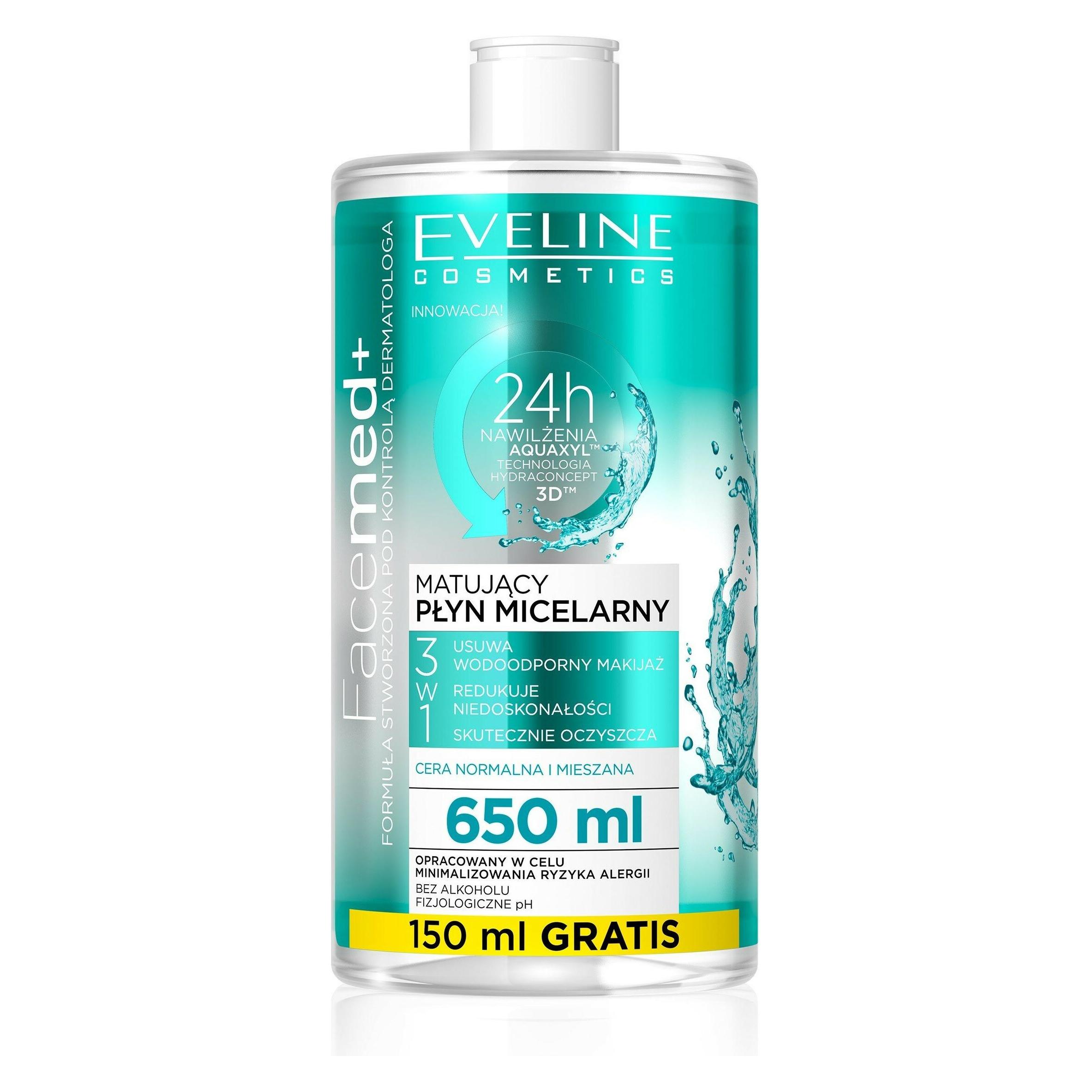 Eveline Facemed+ Mattifying Micellar Liquid 3In1 Is A Normal And Mixed Complexion 650Ml (Mizellenwasser, 650 ml) (33080680)