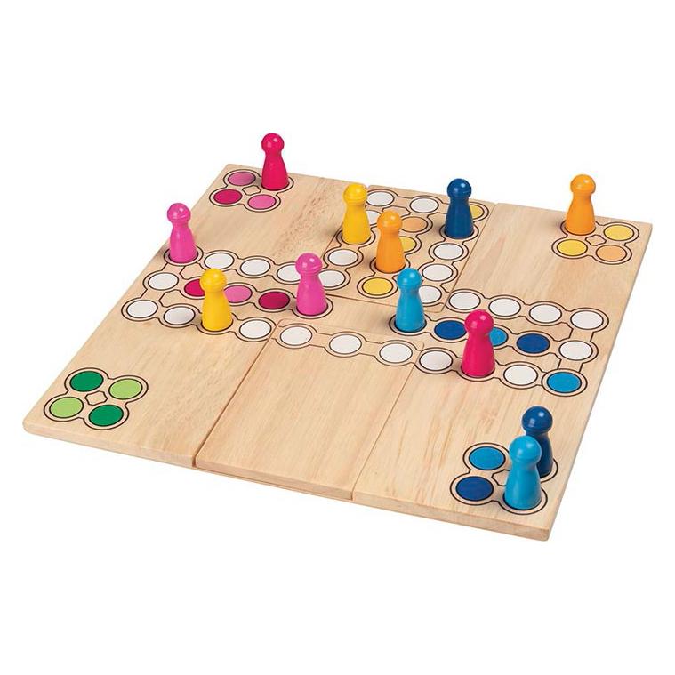 Goki Hölzerne Ludo Spiel-Variable (Deutsch, 2 - 4 Spieler) (56914)
