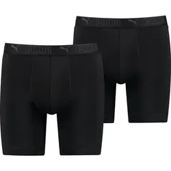 PUMA Herren Unterhose SPORT MICROFIBER LONG BOXER 2P, Größe L in Schwarz Schwarz