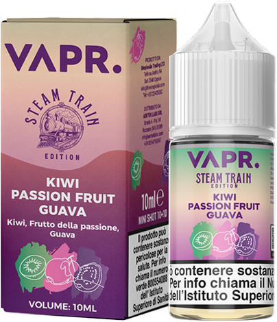 VAPR. Kiwi Passion Fruit Guava Steam Train Aroma Mini Shot 10ml Ghiaccio