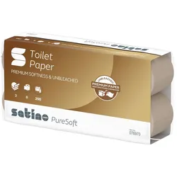 Wepa Satino PureSoft Toilettenpapier Waffelprägung (1 Packung = 64 Rollen à 250 ...