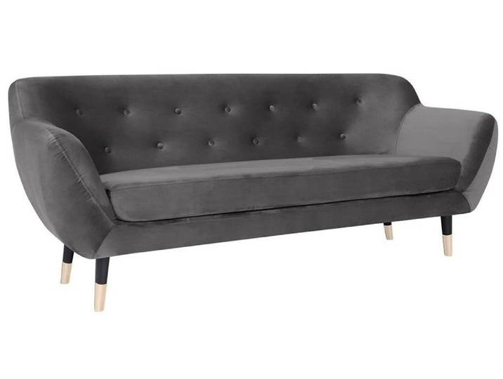 JVmoebel Chesterfield-Sofa Graue Chesterfield Couch mit Holz- und Edelstahlfüßen, Packung, Made in Europa