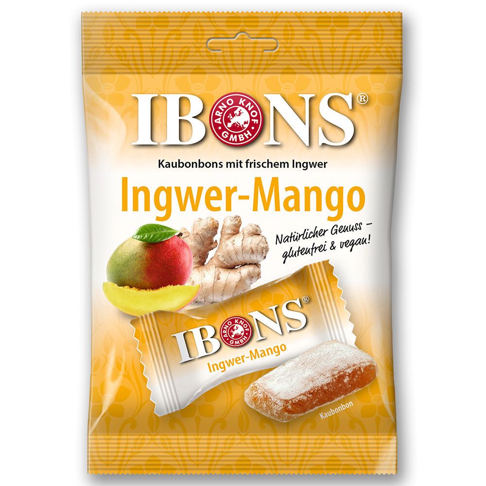 Ibons Ingwer Mango Tüte Kaubonbons 92 g Bonbons