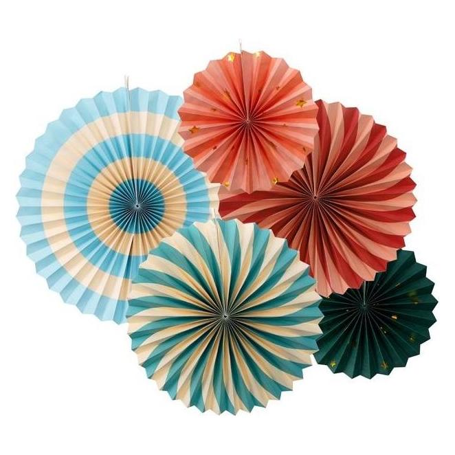 Partydeco Deko-Rosetten Zirkus 26-43cm 5St (5 Stk.) (RPK33)
