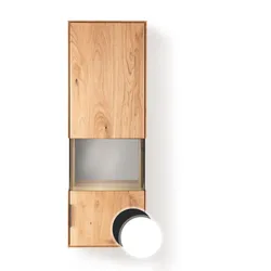 Massivholz »Lugano« Hängevitrine I Anthrazitglas Front / Rückwand sandgestrahlt / Anschlag rechts