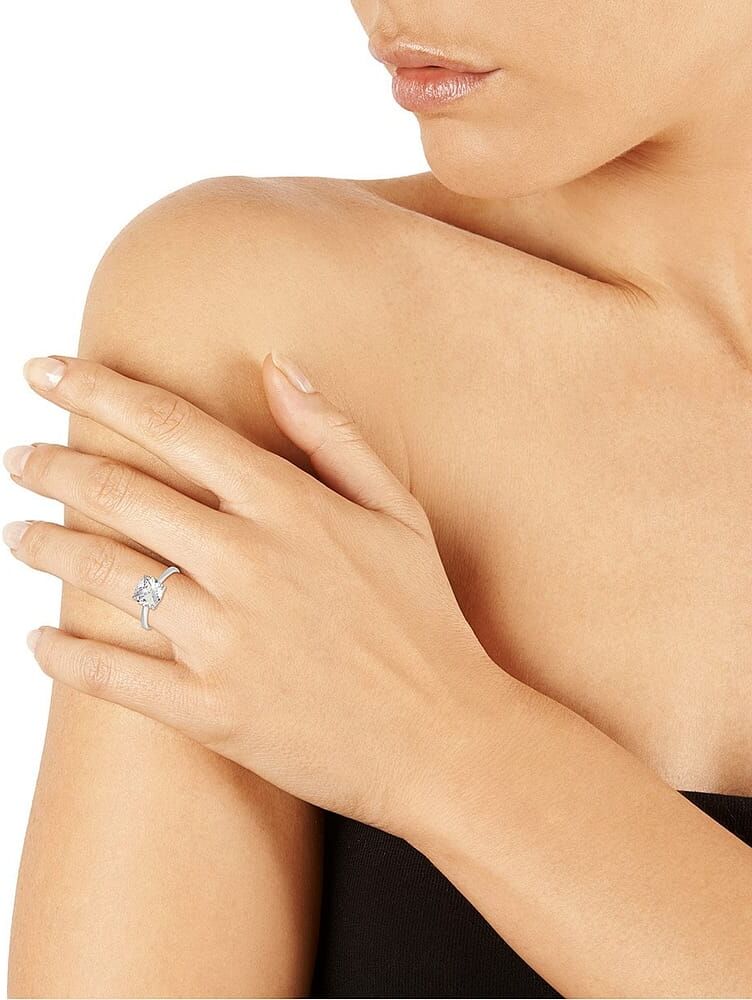 Solitaire Cleor En Argent 925/1000 Et Oxyde Femme