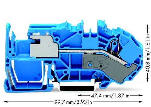 WAGO 2016-7714 Trennklemme 12mm Zugfeder Belegung: N Blau 20St.