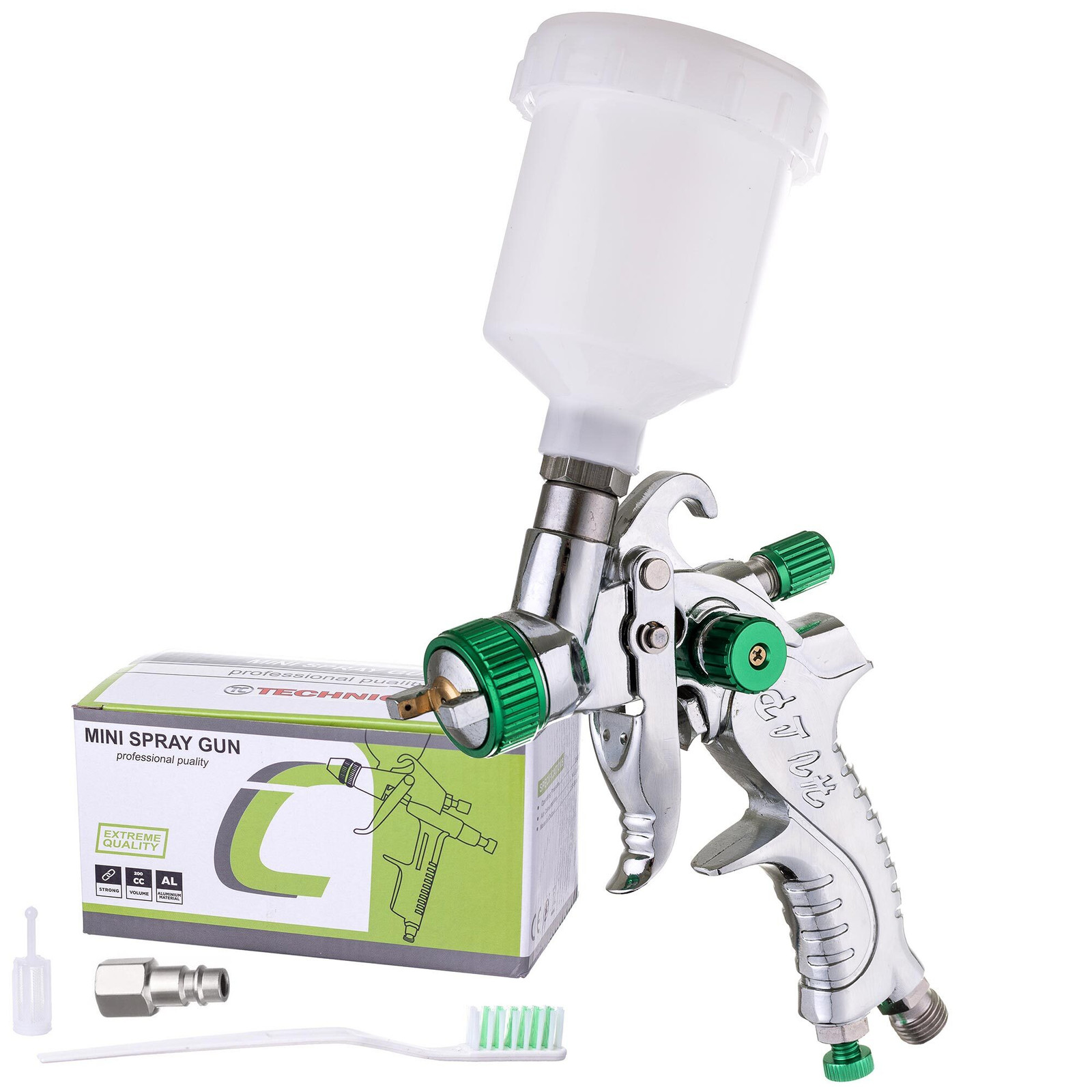 TC Technic Mini Hulpspuitgereedschap met 0,8 mm spuitkop voor reparatielakwerk, 125 ml