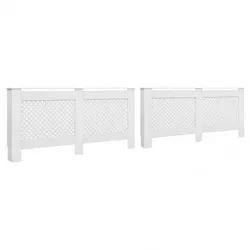 vidaXL Heizkörperverkleidungen 2 Stk. Weiß MDF : Größe - 172 x 19 x 81.5 cm