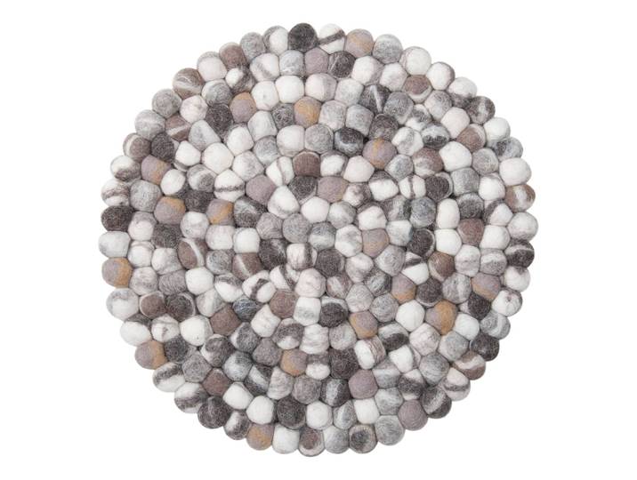 Tapis en feutre Ballo Round Blanc/Gris/Crème/Gris Ø 120 cm Laine/Feutre
