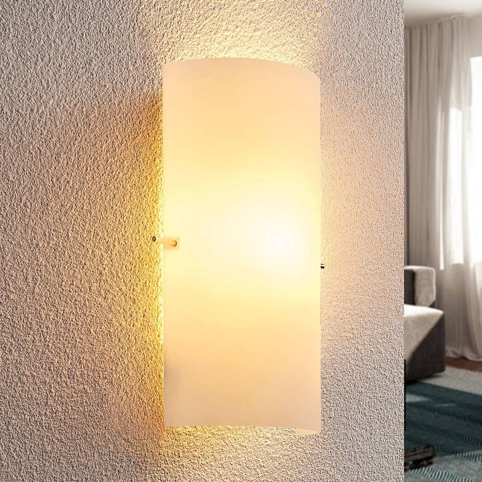 Væglampe Tuli Lindby, dæmpbar, Hvid/opal, Gangområde, Glas, Moderne