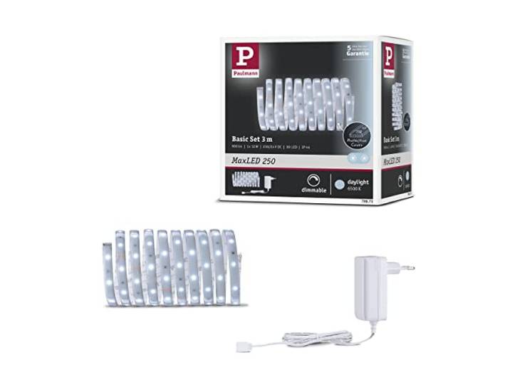 Paulmann MaxLED 250 Basisset 3m Daylight IP44 Prot IP44 Schutz gegen Spritzwasser, selbstklebend, nach Bedarf kürzbar, 720lm