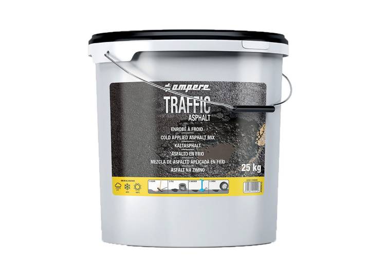 Enrobé à froid Ampere Traffic Asphalt noir, seau 25 kg