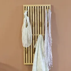Garderobenpaneel Holzgarderobe für die Wandmontage mit 16 Kleiderhaken