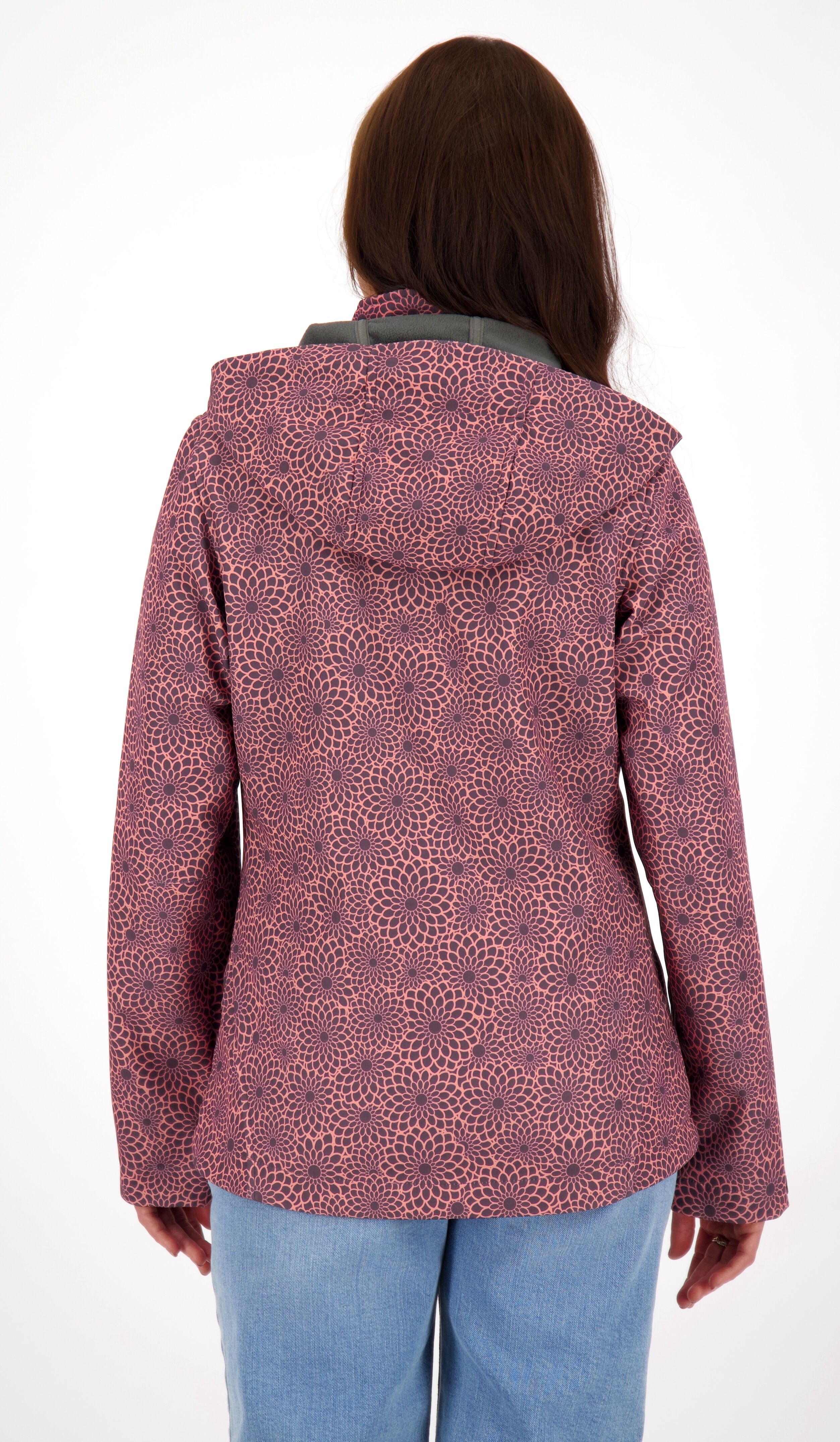 Softshelljacke DEPROC ACTIVE "SHELBY PEAK DC", Damen, Gr. 52 (XXL), rot (wine), Softshell, 100% Polyester, tailliert hüftbedeckend, hoch geschlossener Ausschnitt, eingesetzt gerader Abschluss mit Klettverschlüssen, Jacken Softshelljacke, leichte Softshell