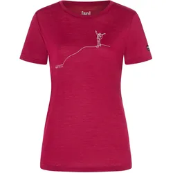 Super Natural, Damen, Funktionsshirt, W Gipfelglück Tee (XS), Rot