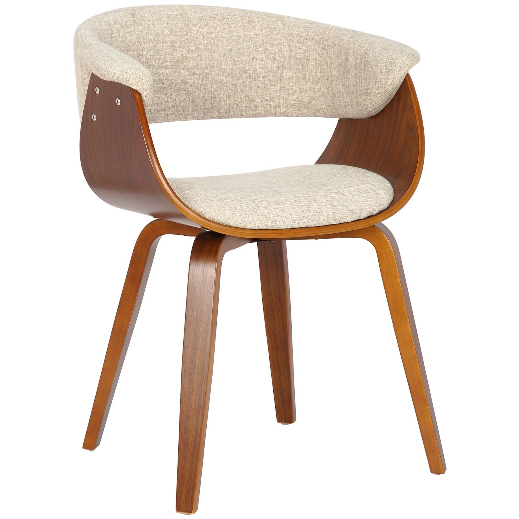 CLP Stuhl Bruce Stoff walnuss Farbe: creme, Gestell Farbe: walnuss