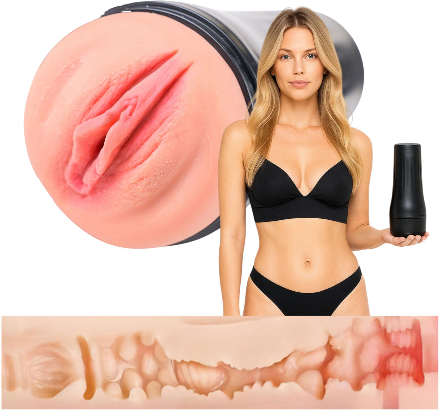 Desirel True Touch - Realistic Vibrating Stroker (Natural Black)