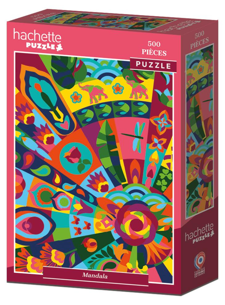Hachette Puzzel Mandala - Kleurrijke puzzel met 500 stukjes