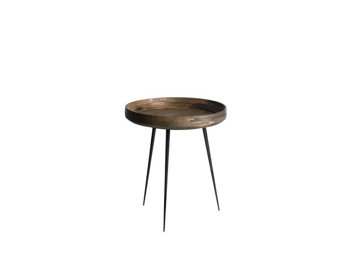 Mater Bowl medium Tisch Mango sirka grey, schwarzes Gestell