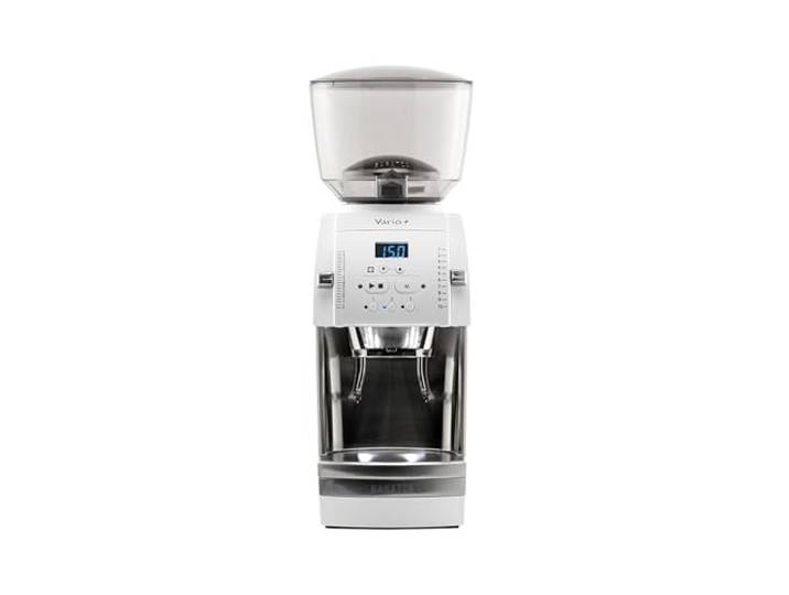 Baratza Vario+ Kaffeemühle, Weiß Elektrische Kaffeemühle, Flaches Keramikmahlwerk, Timer und Portafilterhalter, Programmierbar, Individuelle Einstellungen