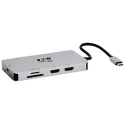 Tripp Lite U442-DOCK8G-GG laptop-dockingstation & portreplikator Kabelgebunden USB 3.2 Gen 1 (3.1 Gen 1) Type-C Schwarz, Grau