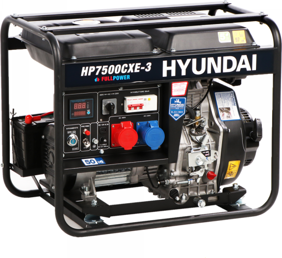 Hyundai HP7500CXE-3 - Generatore di corrente diesel - Continua 4.5 kW Full-Power - 5.2 KW