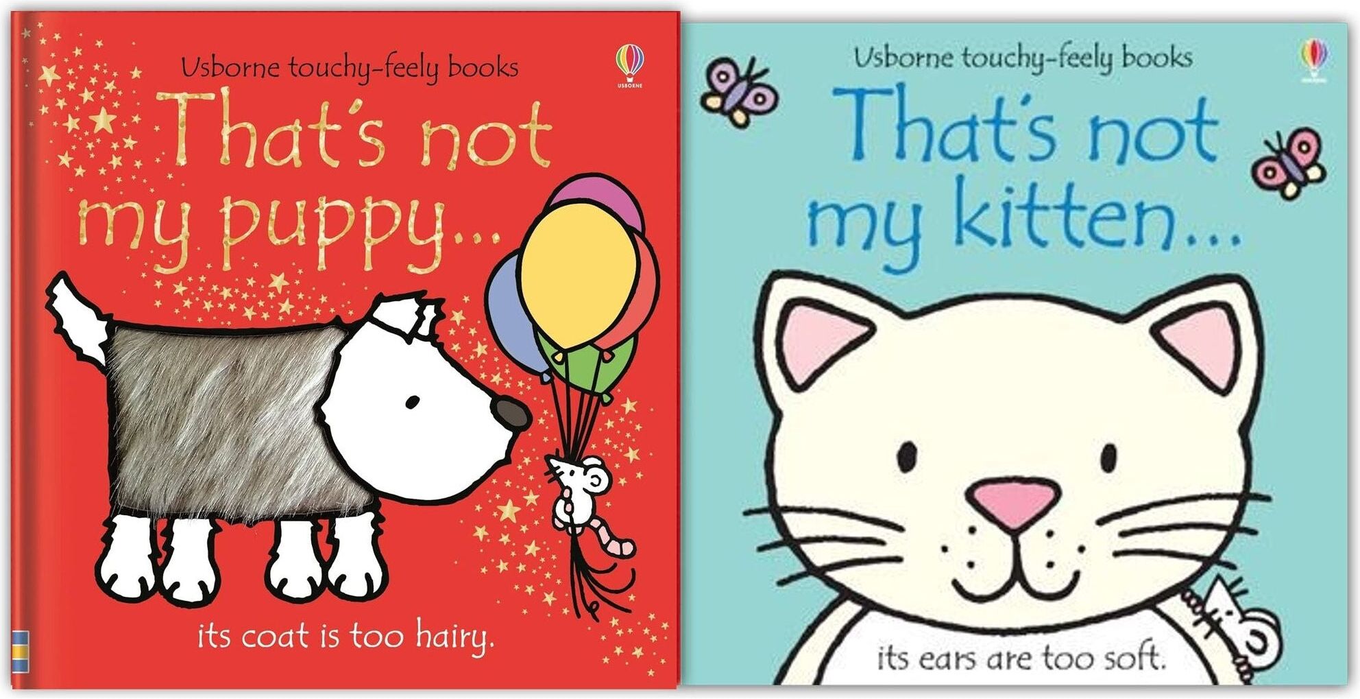 Usborne Thats Not My Puppy and Kitten Toddlers 2 Books Collection Set Pack Fiona Watt Touchy-Feely Board Baby Books