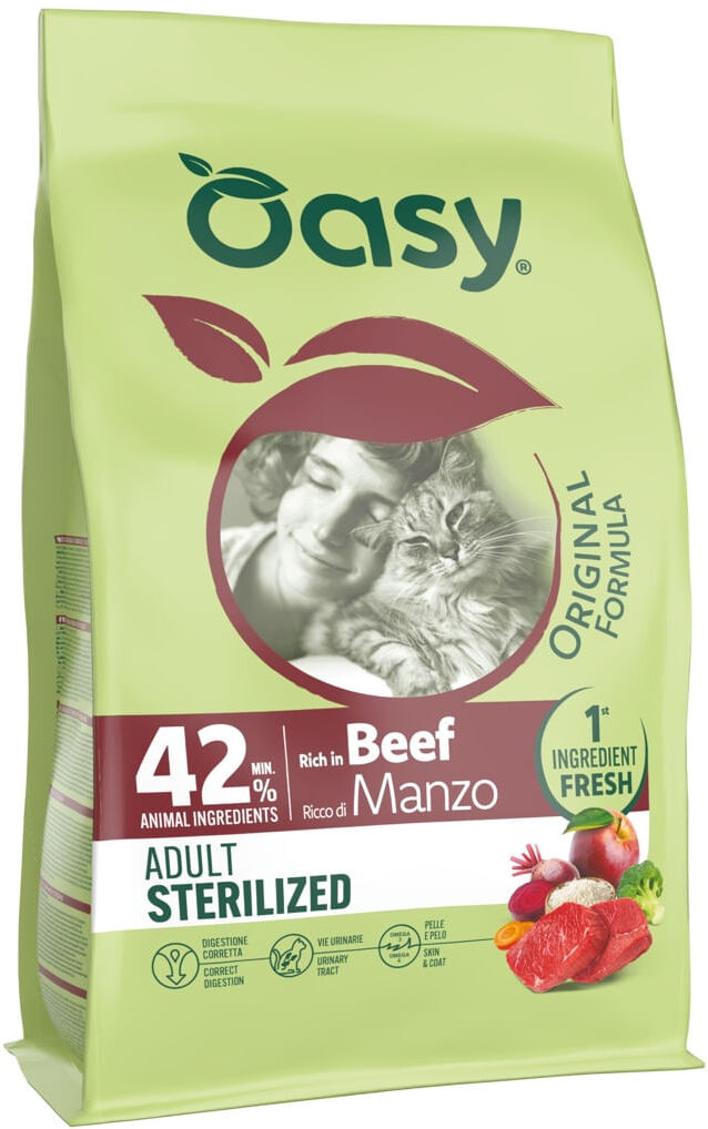 Oasy Cat Adult Original Formula Sterilized Manzo 1.5KG