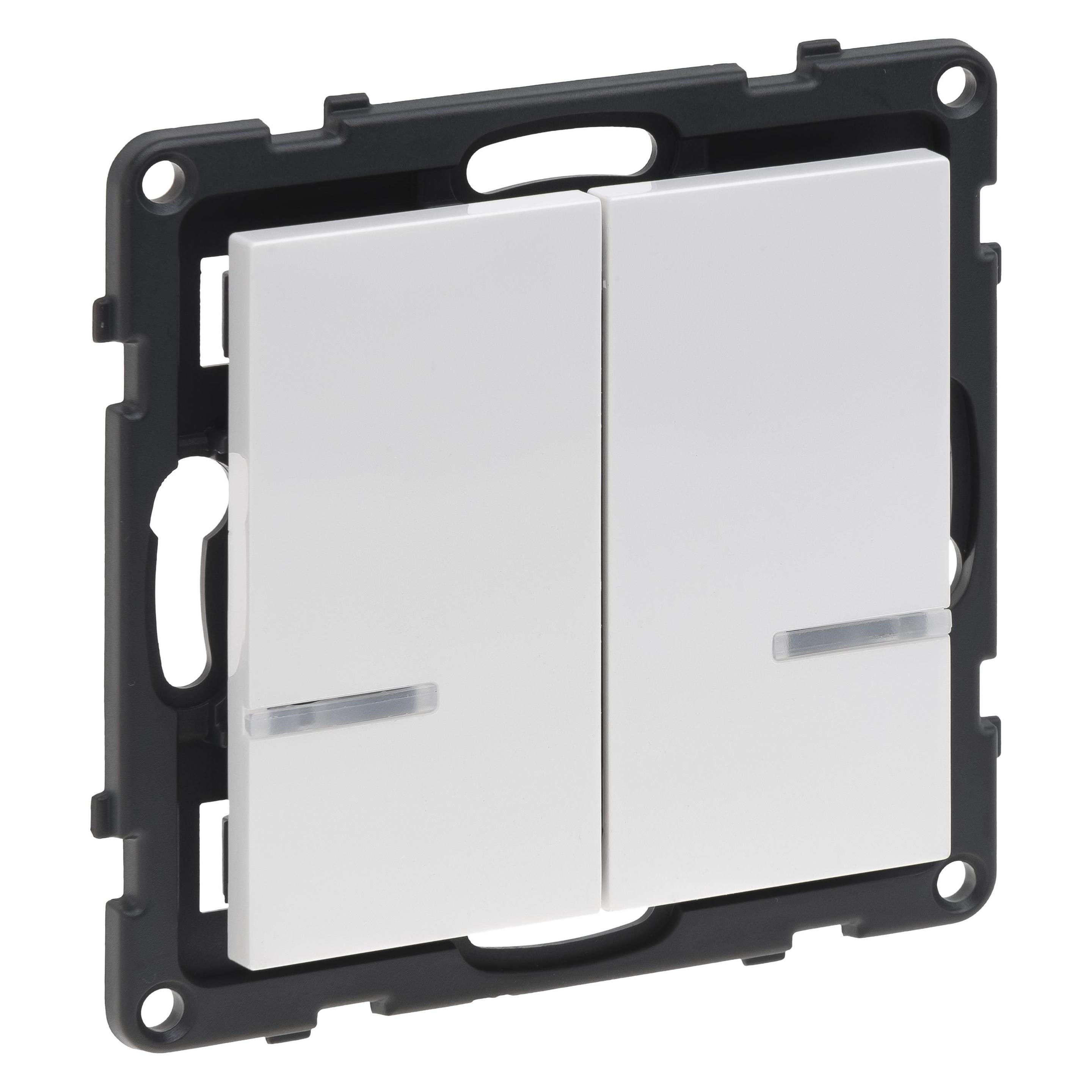 Legrand SEANO with Netatmo Wandsender Licht - 2-fach, 2 Schaltwippen, LED-Batteriestatus, Befestigun (765634)