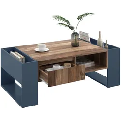 Moderner Couchtisch 111x60x40 cm aus Holzmaserung mit griffloser Schublade und Stauraum – Elegantes Design in Anthrazit