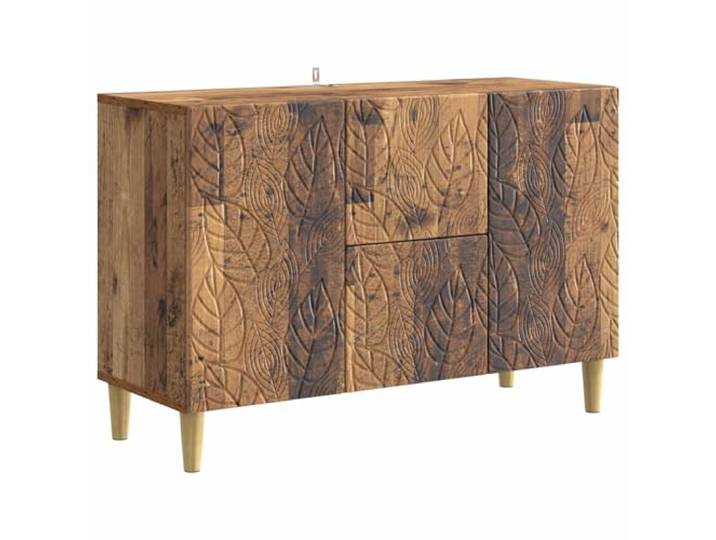TEKGHUT Sideboard Altholz 89 x 34,5 x 60 cm Holzwerkstoff Vintage-Charme, Eukalyptusbeine, 90° Schwingtür-Scharnier, rechteckige Form, Holzwerkstoff, Ess- oder Wohnzimmer