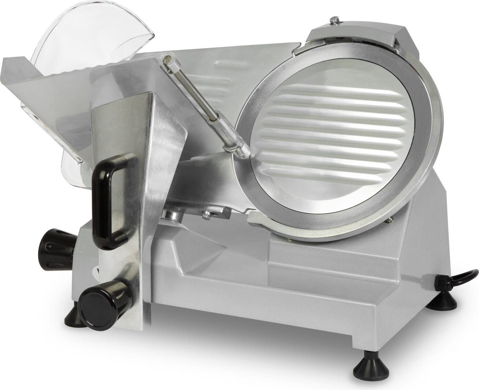 VERTES Gastro Elektrische vleessnijmachine met 150W en 250mm mes, snijdikte instelbaar van 0 tot 12mm
