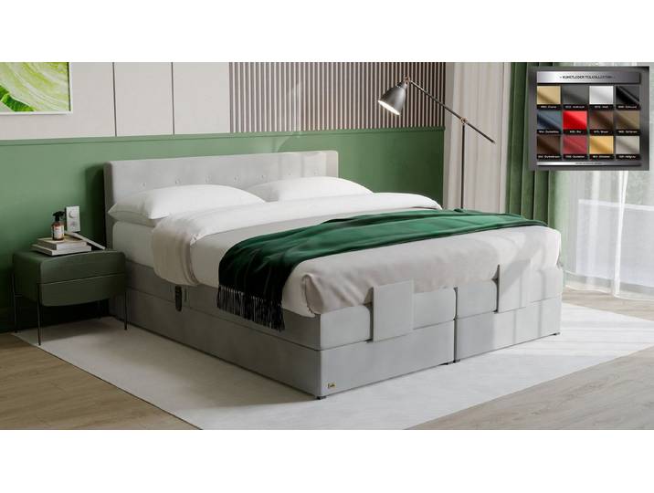 PAARA Boxspringbett 25GM elektrisch verstellbar mit Motor Dachschräge, Belüftungssystem
