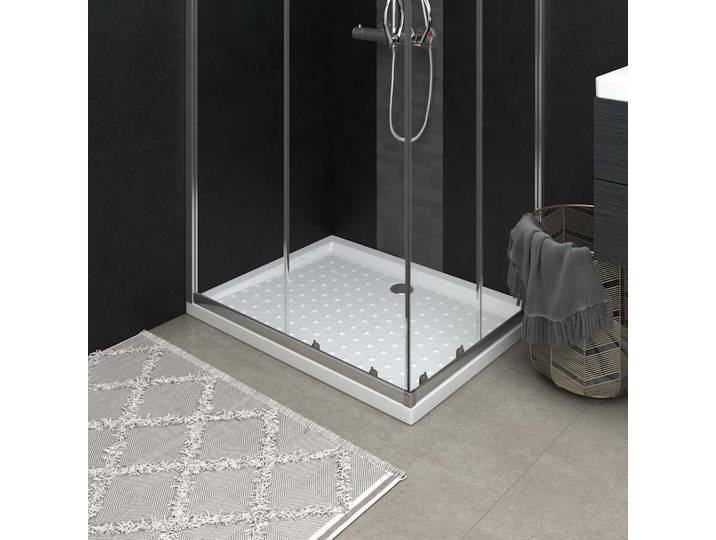 vidaXL Duschwanne Anti-Rutsch Weiß 90x70x4 cm ABS