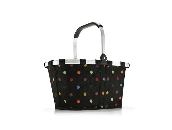 Einkaufskorb REISENTHEL carrybag , bunt (dots), B:48cm H:29cm T:28cm, Polyester, Einkaufskörbe, Einkaufskorb, Standfüße, ummantelter Griff zum Umklappen, Innentasche Reißverschluss
