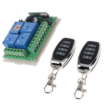 dc12v 4ch drahtloser Fernsteuerungsschalter / intelligenter Relaisempfänger 10a Relais / momentan / Knebel / verriegelte Arbeitsweise kann ändern / 433mhz einfach zu installieren / dc12v Energie an /