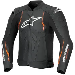 Alpinestars Dusk Airflow, Lederjacke perforiert - Schwarz/Neon-Rot/Weiß - 48