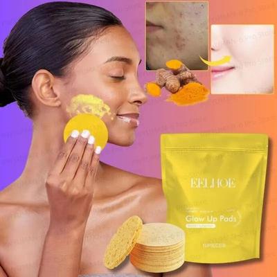 Uplift Essentials Turmeric Kojic Acid Exfoliating Cleansing Pads For Daily Deep Cleaning And Brightening 1bag