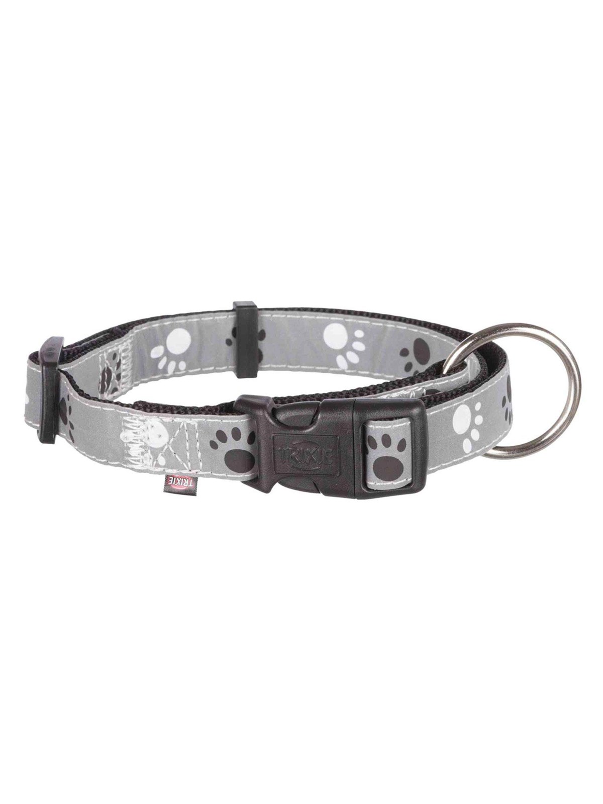 Trixie Silver Reflect collar M-L: 35-55 cm/20 mm black/silver grey