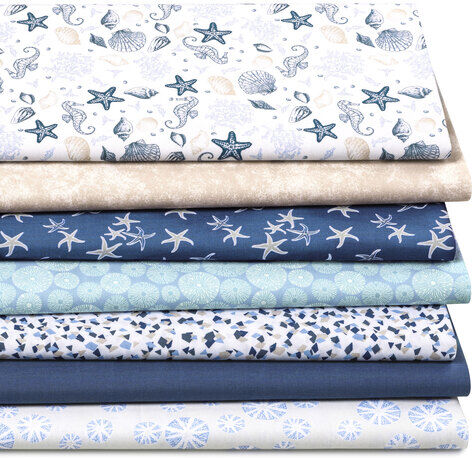 Patchwork- und Quiltpaket "Maritim", weiß-color