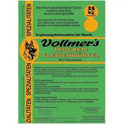 Vollmers Trockenfleischwürfel | 25kg Ergänzungsfutter