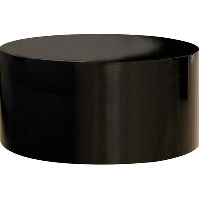 Couchtisch SALESFEVER "Design-Couchtisch Hochglanz weiß, Ø 60 cm", schwarz, B:60cm H:30cm T:60cm, Tische, Couchtisch, Moderner Wohnzimmertisch aus Holz hochglanz lackiert
