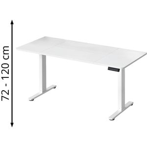 Vasagle Schreibtisch LSD136W01, weiß / weiß, elektrisch höhenverstellbar, 160 x 72-120 x 70 cm