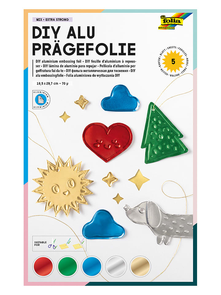 folia PAPER Prägefolienmappen "DIY" in Bunt - ab 5 Jahren - onesize