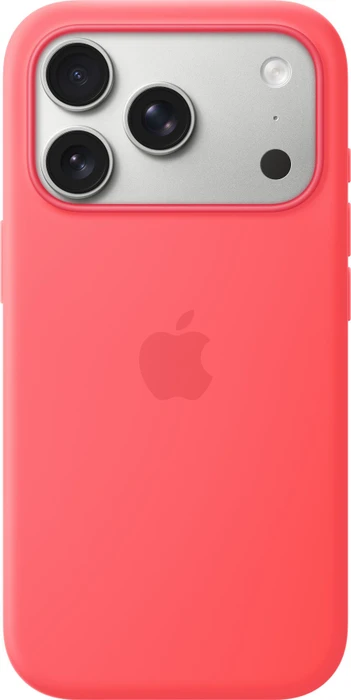 Apple Silikon Case mit MagSafe auf iPhone 17 Pro Guavepink