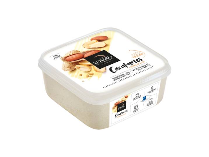ERHARD Crème glacée saveur cacahuètes avec morceaux - 450 g