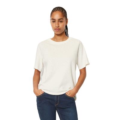 T-Shirt MARC O'POLO DENIM, Damen, Gr. L, weiß (wollweiß), Jersey, Obermaterial: 100% Baumwolle, loose fit, Rundhals, Shirts T-Shirt, im cleanen Basic-Look